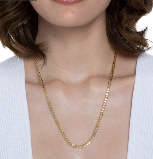 10k solid gold chain, brilliant cut