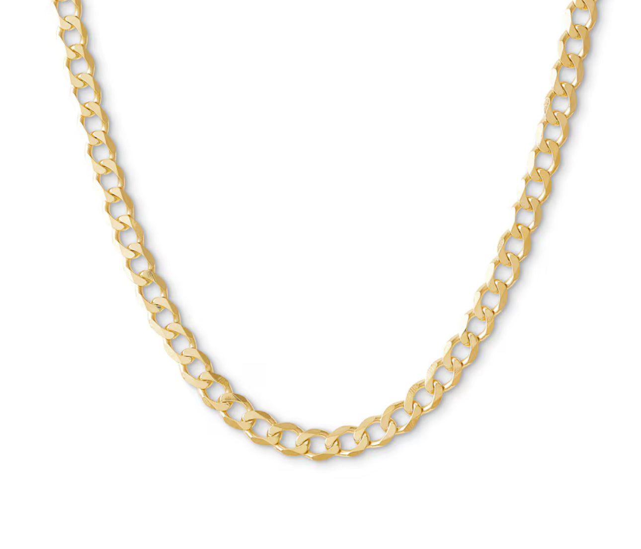 10k solid gold chain, brilliant cut