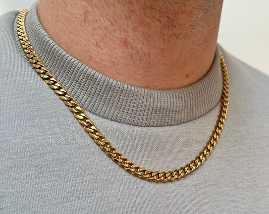 Cuban chain with 10k gold semi-solid drawer clasp
